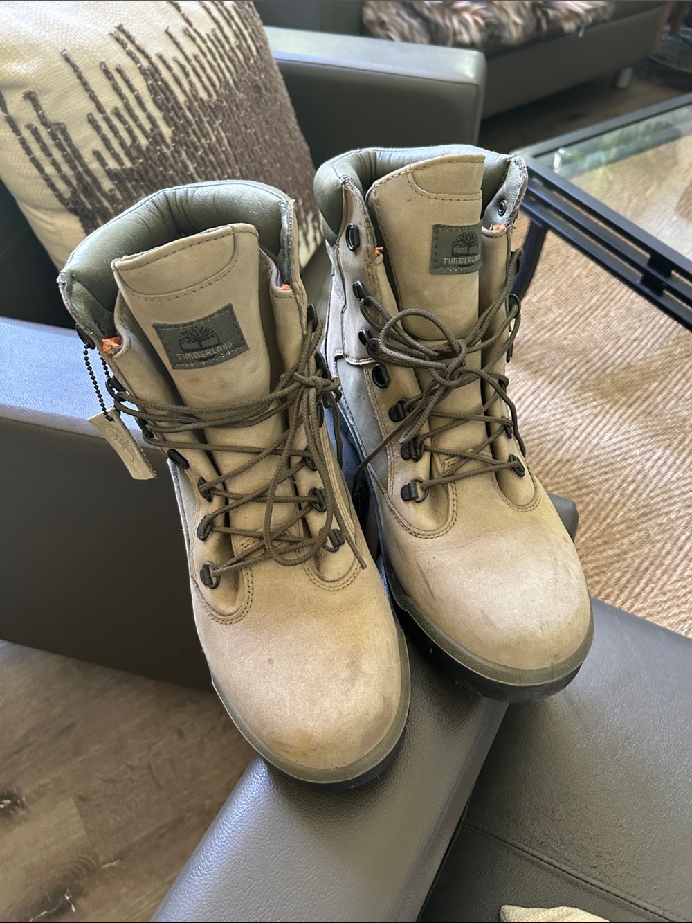 Timberland Tan Suede Waterproof Hiking Boots
